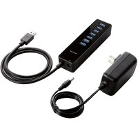 エレコム USBハブ 3.0 7ポート セルフパワー ケーブル長1m マグネット付 U3H-T719SBK(1個)